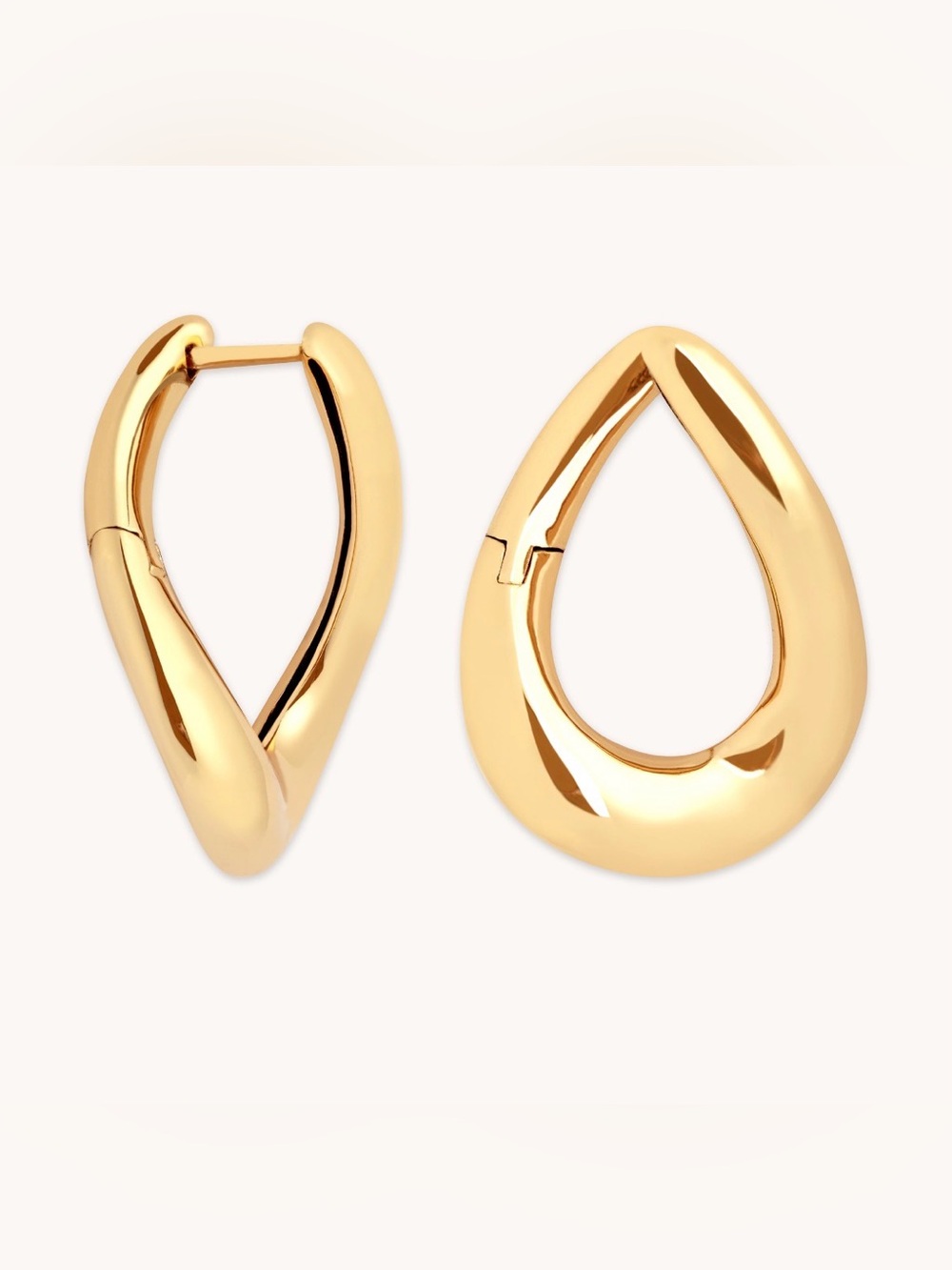 Astrid & Miyu Large Molten Hoops 18K Yellow Gold Plated Sterling Silver Earrings
